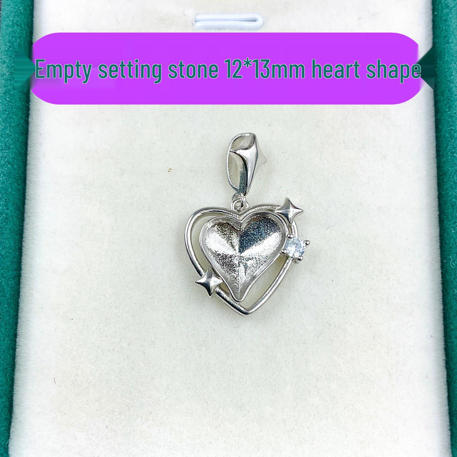 

12x13 Off-center Heart Starburst Pendant DIY Inlaid Huazi Diamonds