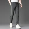 2026 Men's Slim Fit Cotton Linen Plaid Cropped Pants - Spring/Summer Korean Style Casual Wear