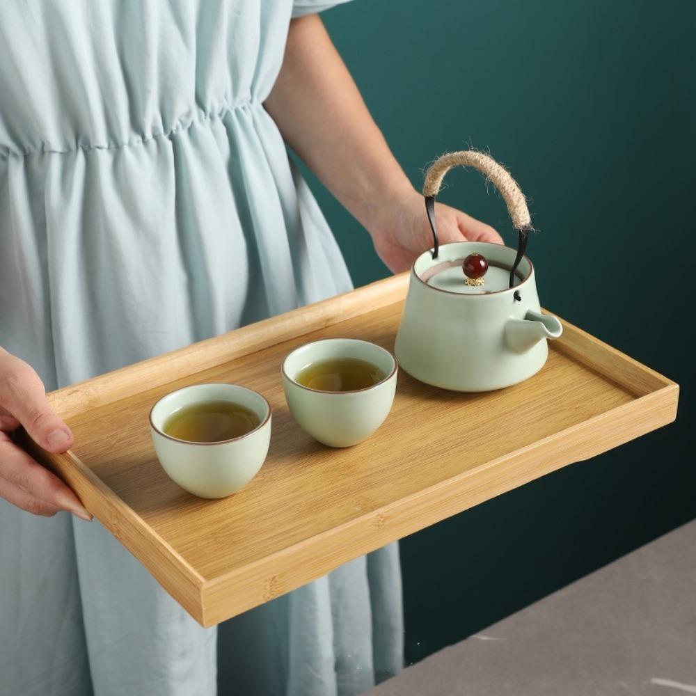 Solid Color Dinner Plates Wooden Bread Tray  For Holding Tea Fruit Barbecue Bread