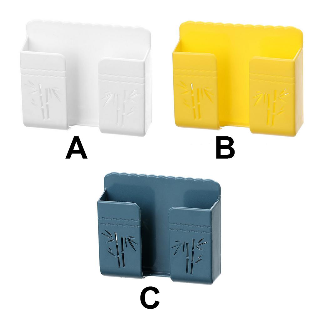 Phone Storage Organizer Universal Sticky Wall Shelf Multi-functional Seamless Style Sundries Holder for Bedside Control