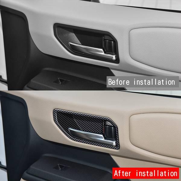 One set Carbon Fiber Texture ABS Door Cup Panel & Inner Handle Frame for Toyota Interior