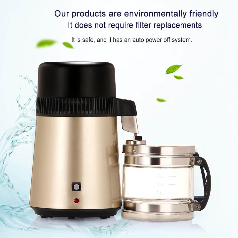 4L 750W 220V Distilling Pure Water Purifier Machine Stainless Steel Water Distiller