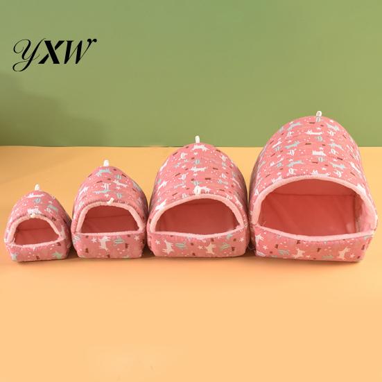 Rat Beds Guinea Pig Nest Cartoon Pattern Pet Hideout Warm Squirrel Small Animal Hamster Bed House Cage Accessories Fashion