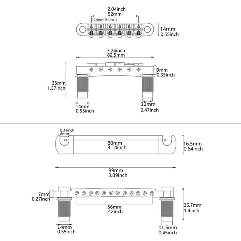 12 String Electric Guitar Bridge Roller Saddle Bridge Tailpiece Easy Install