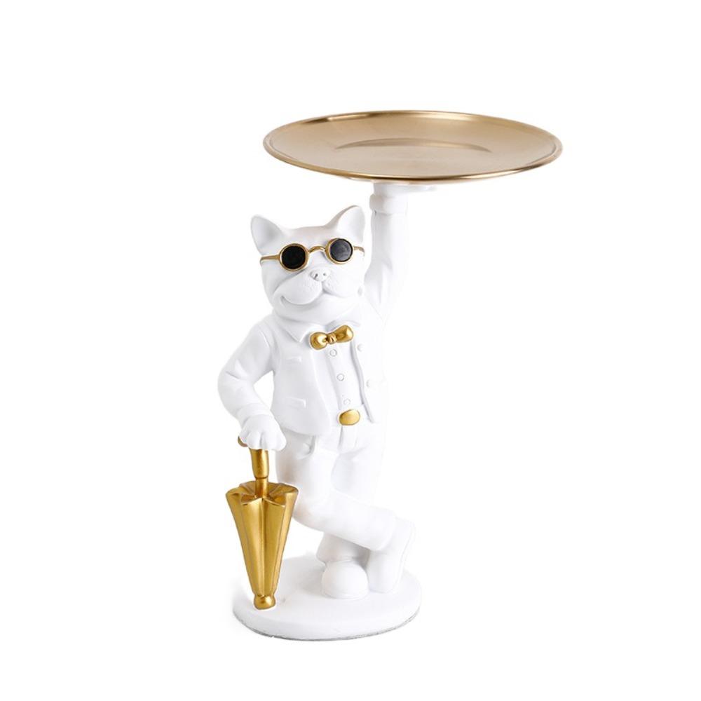 

Creative Key Storage Tray Dog Shaped Storage Display Plate Nordic Ins Style Storage Rack Fruit белый