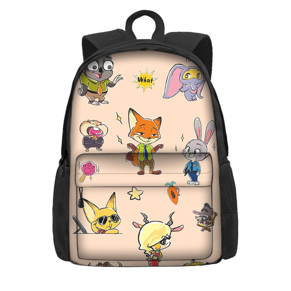 Kreslený batoh s motivem Zootopie 2 pro žáky základní školy, velká kapacita, lehký dvouramenný batoh