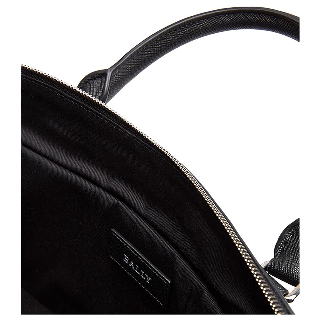 Bally Design Zipper Closure Leather Briefcase Men briefcase Black 6301126