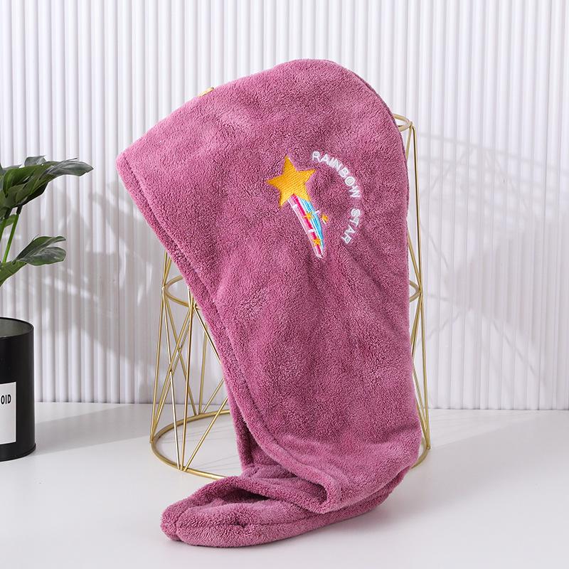 Knit Hair Towel - Absorbent Quick-Dry Wrap, Soft & Stylish with Secure Button, Contemporary Cartoon Design for Women
