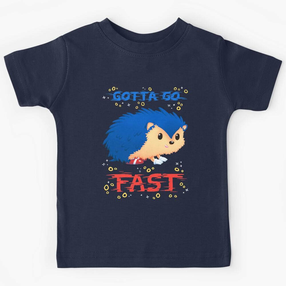 Gotta Go Fast // Cute Hedhehog, Retro Platformer Game, Meme Kids T-Shirt 150