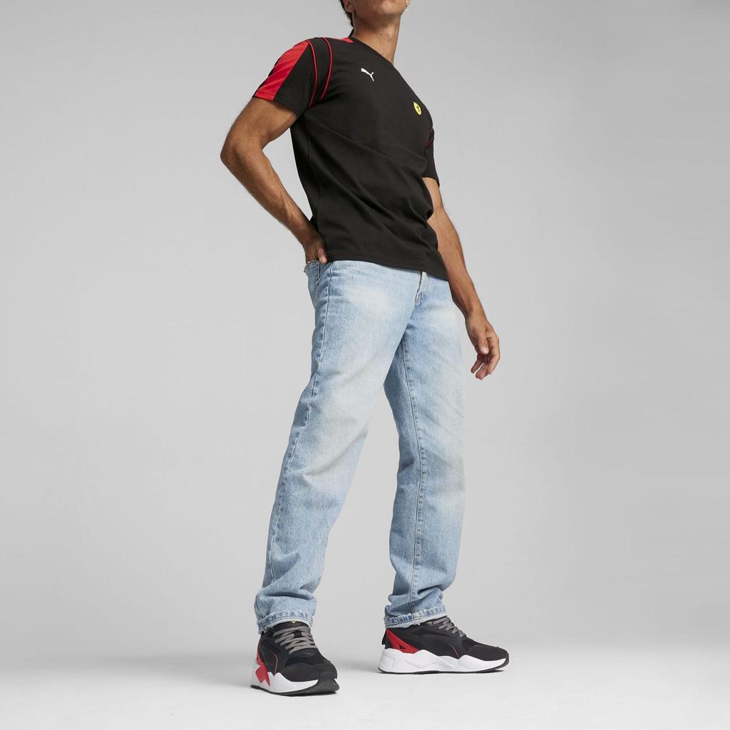 Puma Ferrari Racing Series Small Logo Print Casual Crew Neck Short Sleeve Breathable T-Shirt Men Tops Black 623811-01