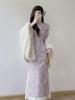 2025 New Autumn Purple Qipao with Inverted Sleeves – Gentle and Brightening for Young Women