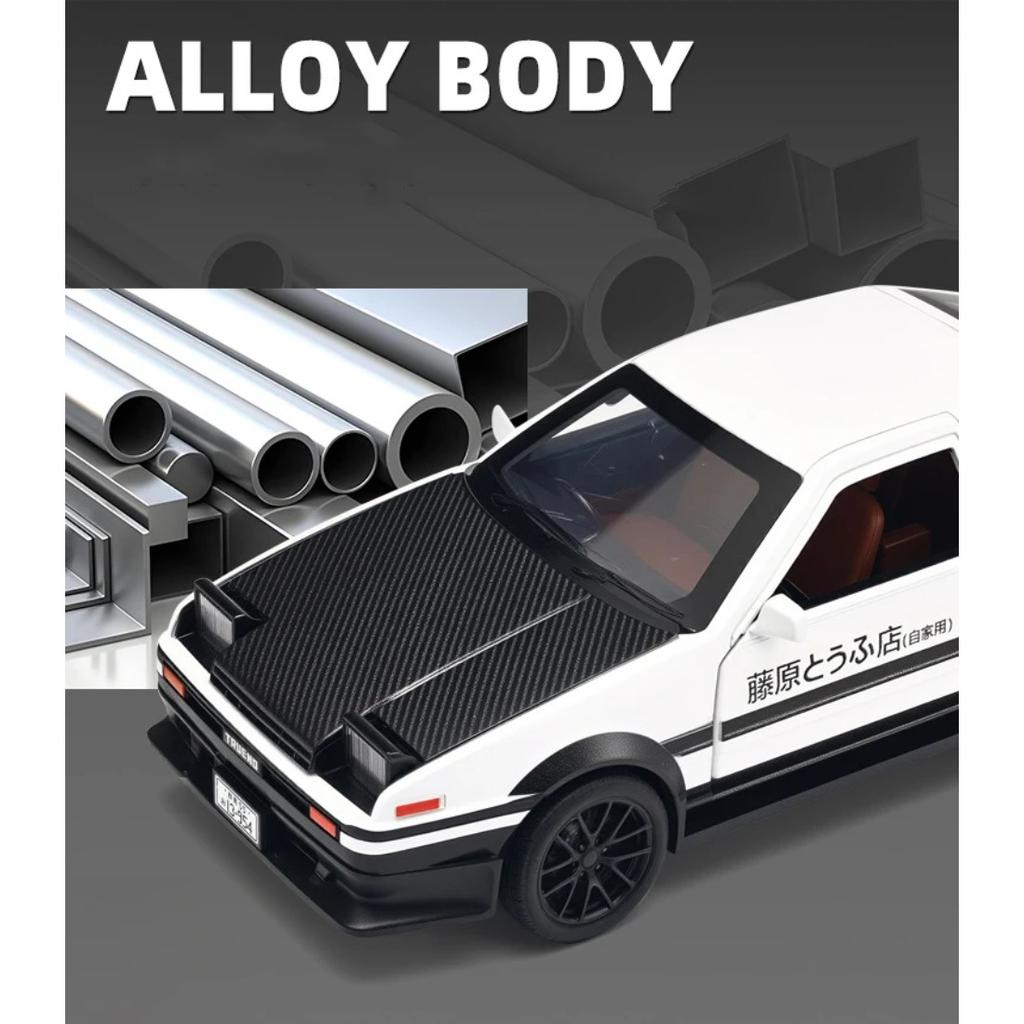 1/32 Toyota Initial D AE86 Drift Function Alloy Car Diecasts & Toy Vehicles Metal Toy Car Model Sound and Light Collection Kids Toy