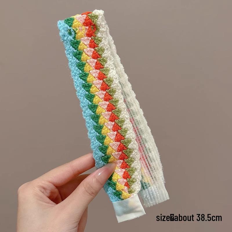 Francouzská květinová nemačkavá pletená čelenka pro ženy, kouzelná samolepka vlasový doplněk pro miminka a dospělé