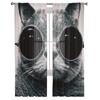 Cat With Glasses Chiffon Sheer Curtains for Living Room Bedroom Home Decoration Window Voile Tulle Curtain Drapes