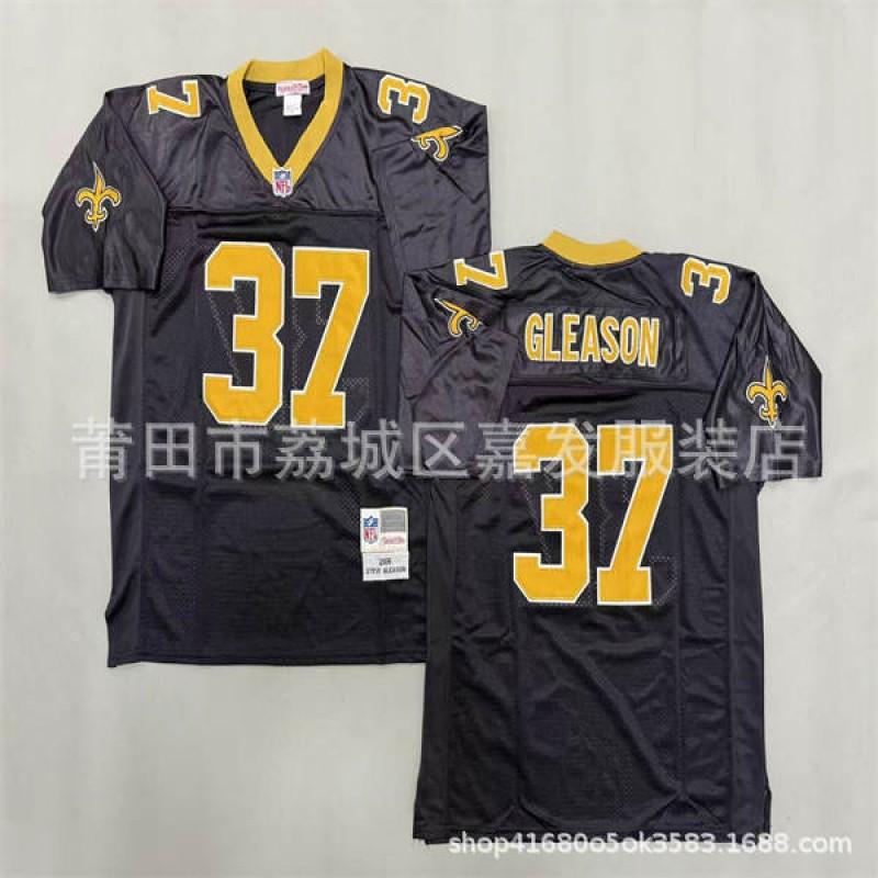 Retro NFL Football Jersey Men Cotton Training Shirt Saints Team Embroidered Sportswear Fall
