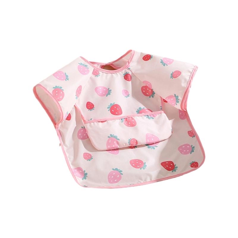 Adjustable Sleeveless Bib for Infants Baby Gentle On Skin Water Proofing Fabric Foof Catcher Pocket Design for Nursing