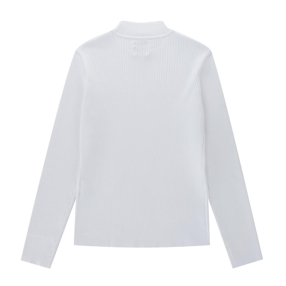PIGC Women'S Ribbed Turtleneck Sweater Ivory (Lfc240261)