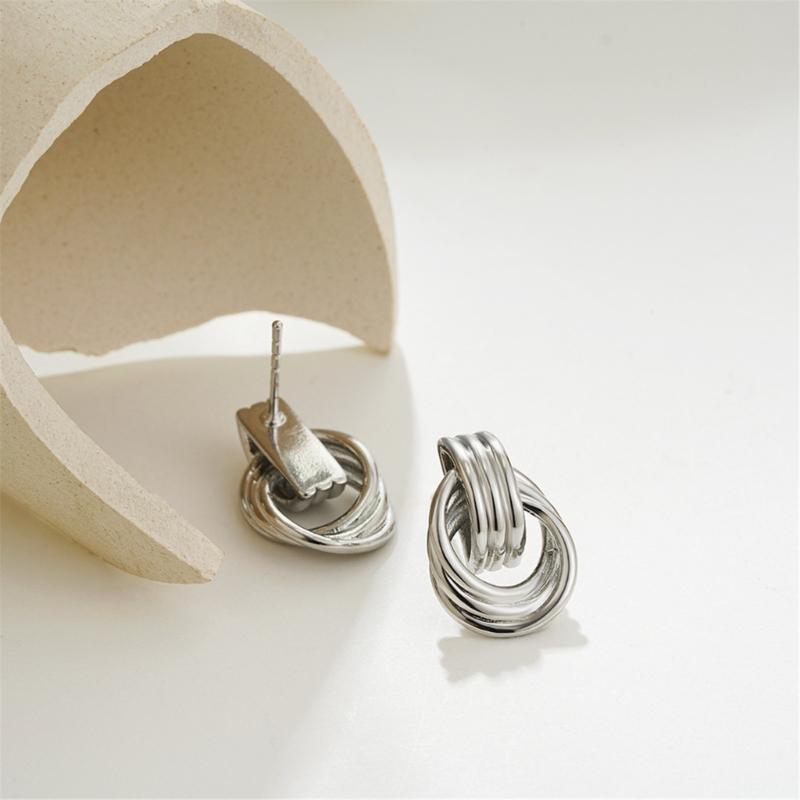 Boucles d'oreilles Clous Élégantes Bijoux de Fête Texture Acier Inoxydable Parfaites pour Rehausser l'Élégance pour le Bureau ou une Soirée
