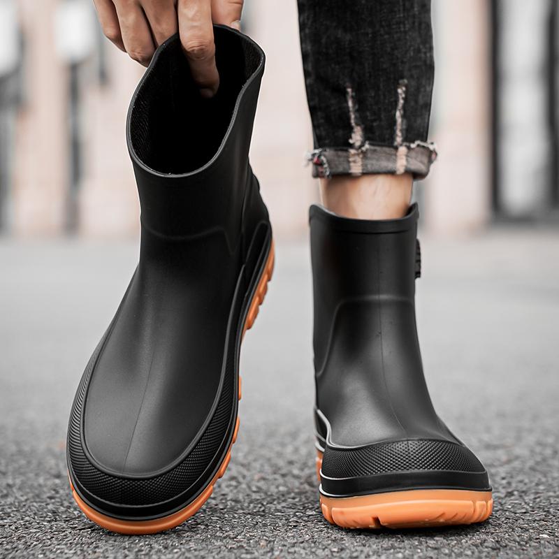 Męskie buty robocze dla szefa kuchni wodoodporne olejoodporne buty do pracy w kuchni antypoślizgowe kalosze do kostki mężczyzna hotelowa restauracja obuwie ochronne