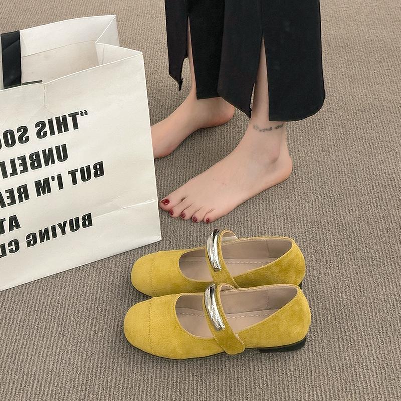 French Evening Wind Single Shoes Women's 2025 Spring New Flat-bottomed Mary Jane Women's Shoes Soft-soled Skirts Gentle Doudou Shoes