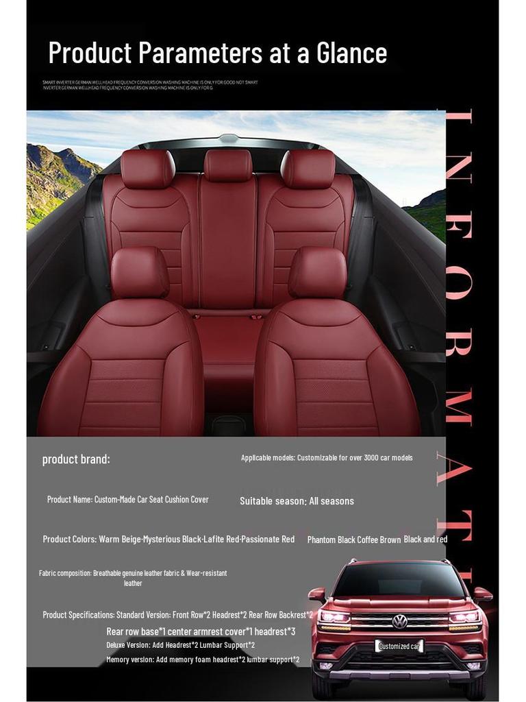 Volkswagen Tharu 19-20 5-Seater Custom Seat Cushion - All-Season Full Coverage