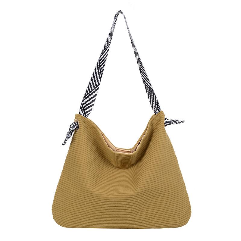 Minimalist Corduroy Crossbody Bag for Women – Lightweight Hobo Shoulder Purse with Zipper, Casual Daily Tote for Travel in Multiple Colors