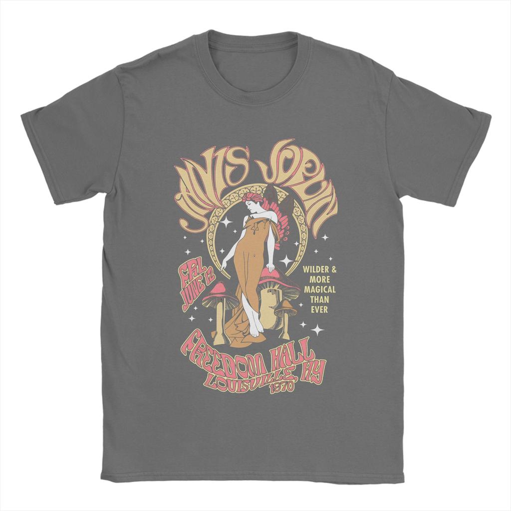 T-shirt Homme Concert Janis Joplin Nouveauté Manches Courtes Col Rond Coton Impression Vêtements