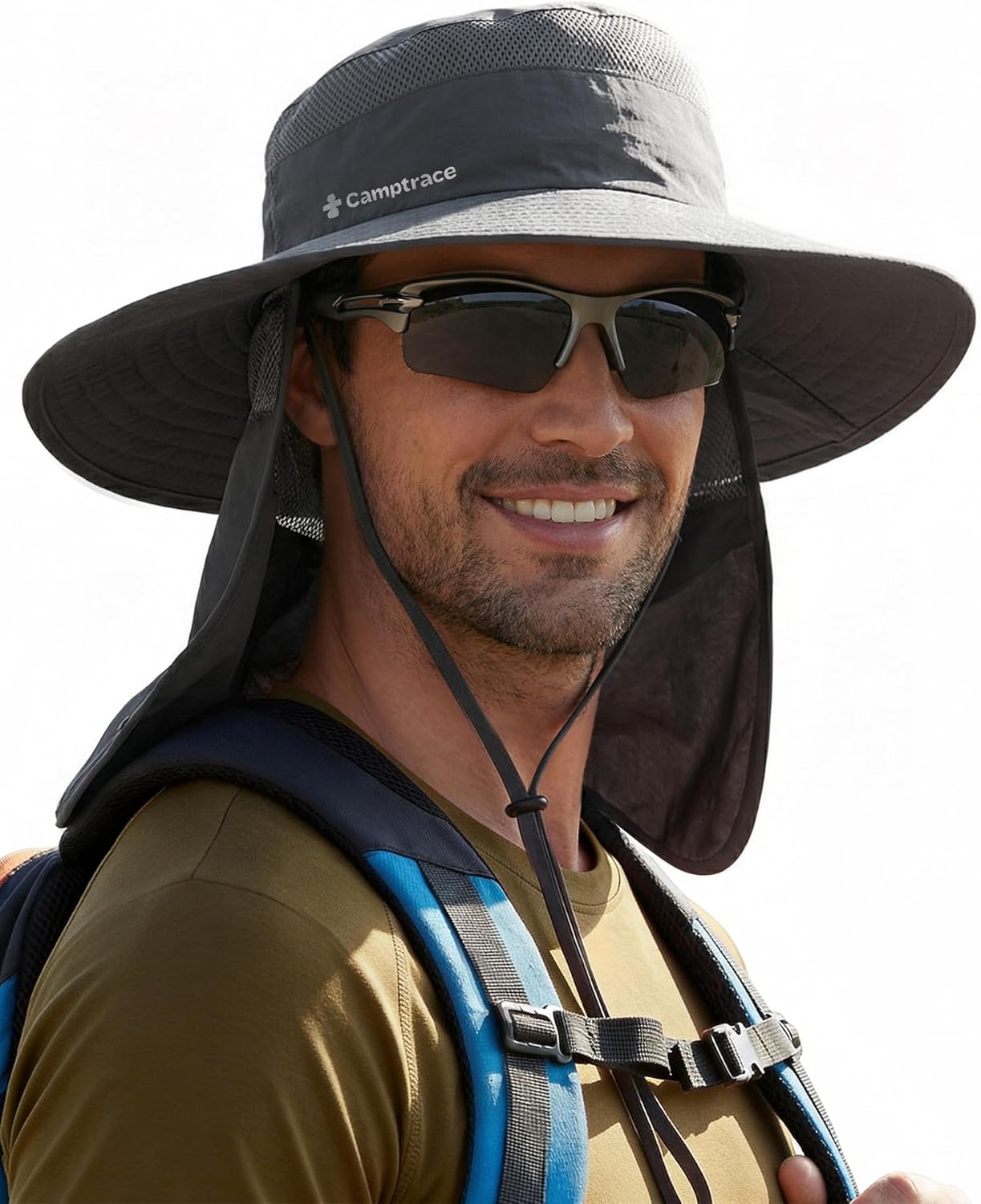 Zealous Sole Unisex Upf 80+ Sun Hat Wide Brim Mesh Neck Flap For Men Women Fishing Hiking Gardening
