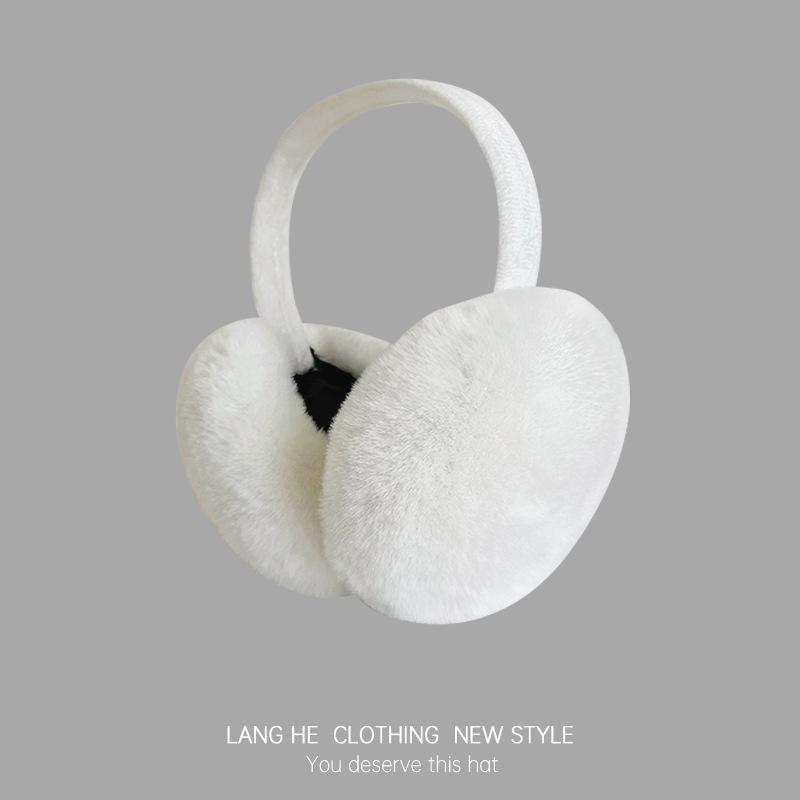 

Женские плюшевые теплые наушники - симпатичные, однотонные складные наушники для защиты от холода зимой One Size