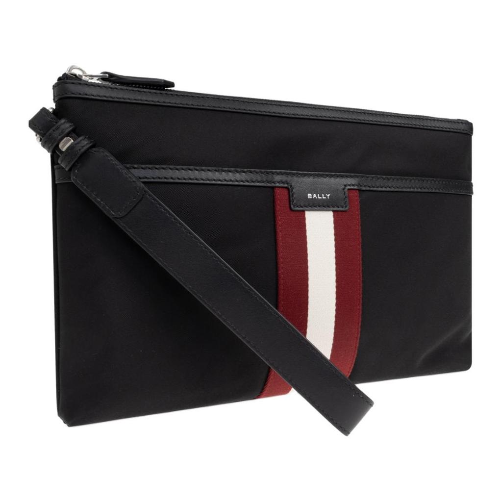 Bally Code Zipper Stripe Design Nylon Clutch Men Clutch Black MAM00YNY286U901P