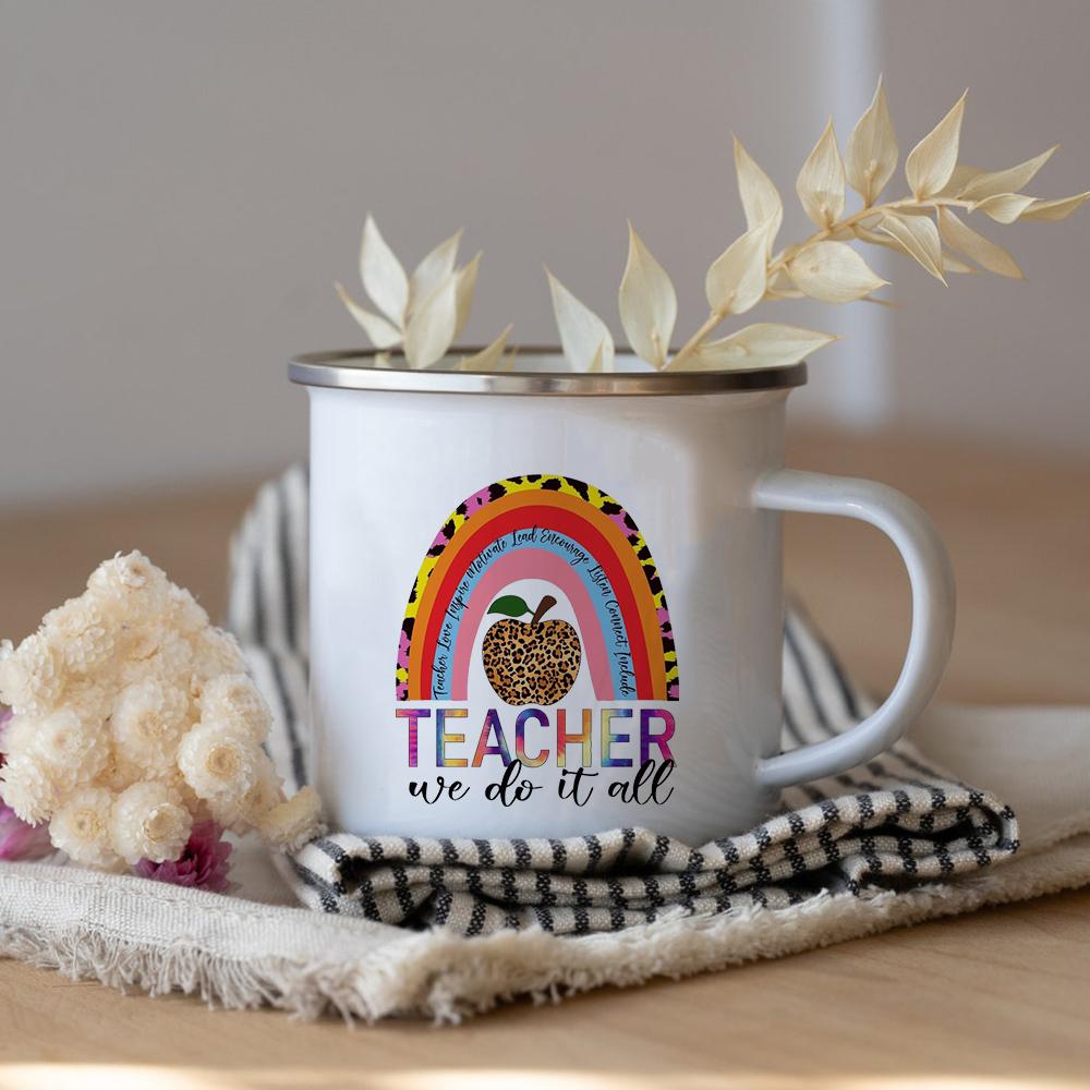 Ich bin ein Lehrer Was ist deine Superkraft Lehrer Kaffee Tee Tasse Lehrer Wertschätzung Geschenk Liebe Lehren Inspirieren Lehrer Emaille Tasse
