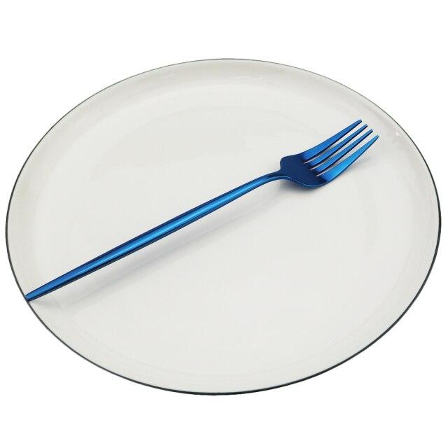 1ks Rainbow Vidlička na večeři Nerezové nádobí Vidlička na dort Vidlička na ovocný salát Vidlička na černý dezert Sada příborů Drop Shipping