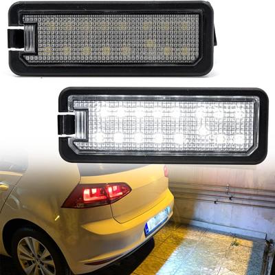 2db fehér 18LED autós rendszámtábla lámpa hátsó lámpa szerelvény VW MK4 MK5 MK6 MK7 Eos Beetle Phaeton Polo Porsche Cayman Cayenne-hez
