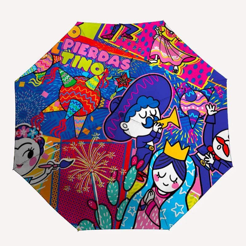 

1pc Colorful Pattern Automatic Open/Close Umbrella, Umbrella with cartoon Design, Portable Compact Umbrella for Men & Women, Good Holiday Gi