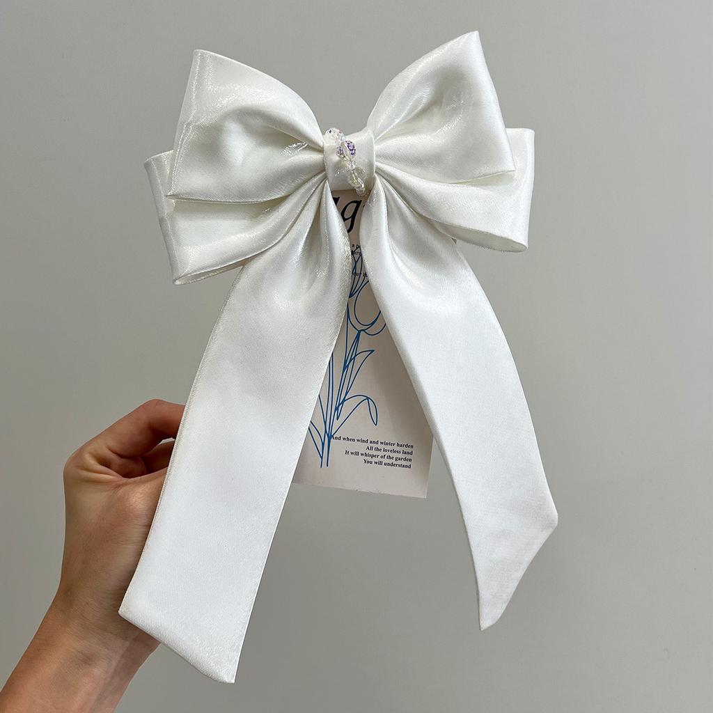 Summer Colorflu Silk Satin Bow Barrette Hair Pin Adult Hair Accessories Hair Jewley