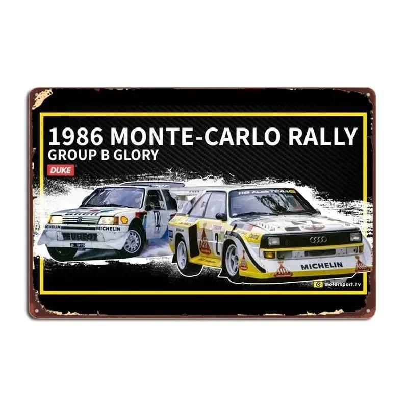 Racerbils 1985 Tävlings Rally Metallplåtsskylt Vintage Bilaffisch Dekorativ Väggplatta Järnplåt Målade Skyltar Garage Heminredning
