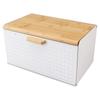 Wooden Bread Box Natural Vintage Heavy Duty Large Capacity Bread Storage Bin for Kitchen Countertop White