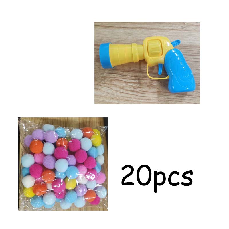 

Cat Toy Ball and Launcher Set Plush Ball Interactive Plaything Safe Pom Pom Balls for Indoor Cats Kitten Puppy Dog Pet Gifts