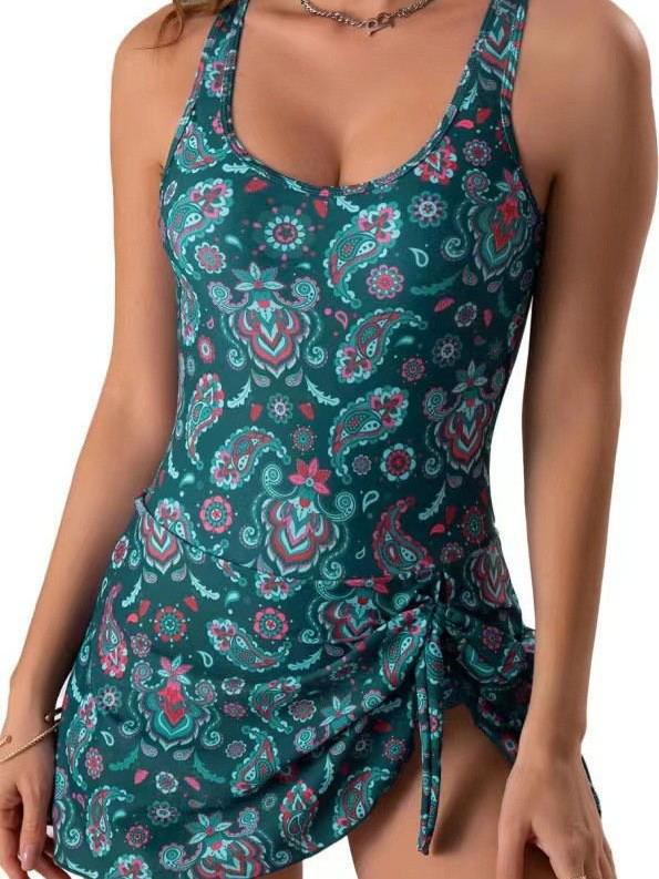 Bikini de una pieza con estampado fresco 2026: Trajes de baño conservadores, reductores y que cubren imperfecciones para vacaciones