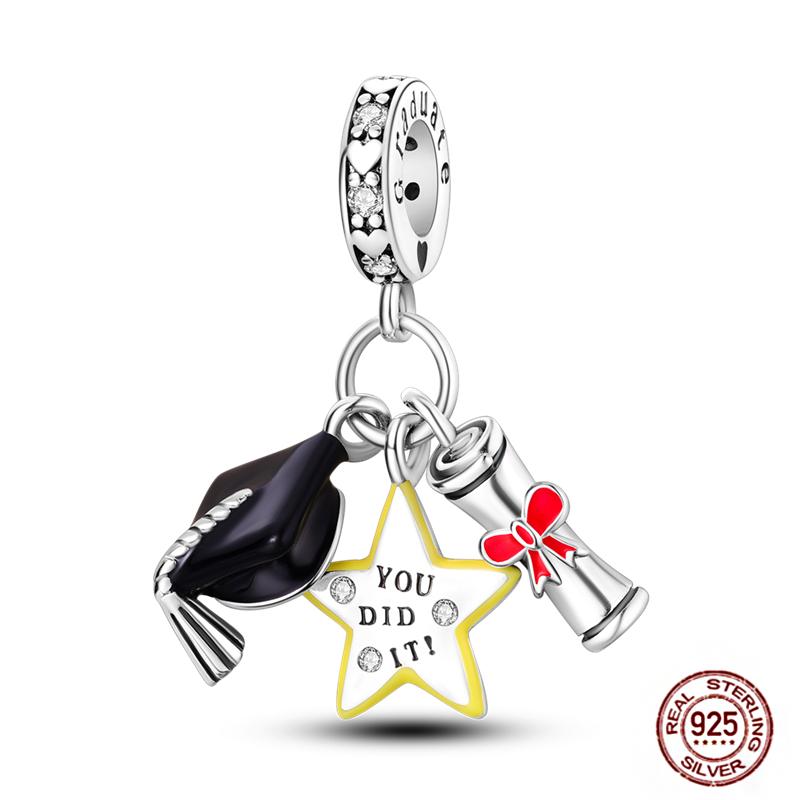 Charms Plata De Ley 925 copper Original Devil's Eye Perfume Bottle Bow Silicone Spacer Beads Women Bracelet DIY Zircon Pendants