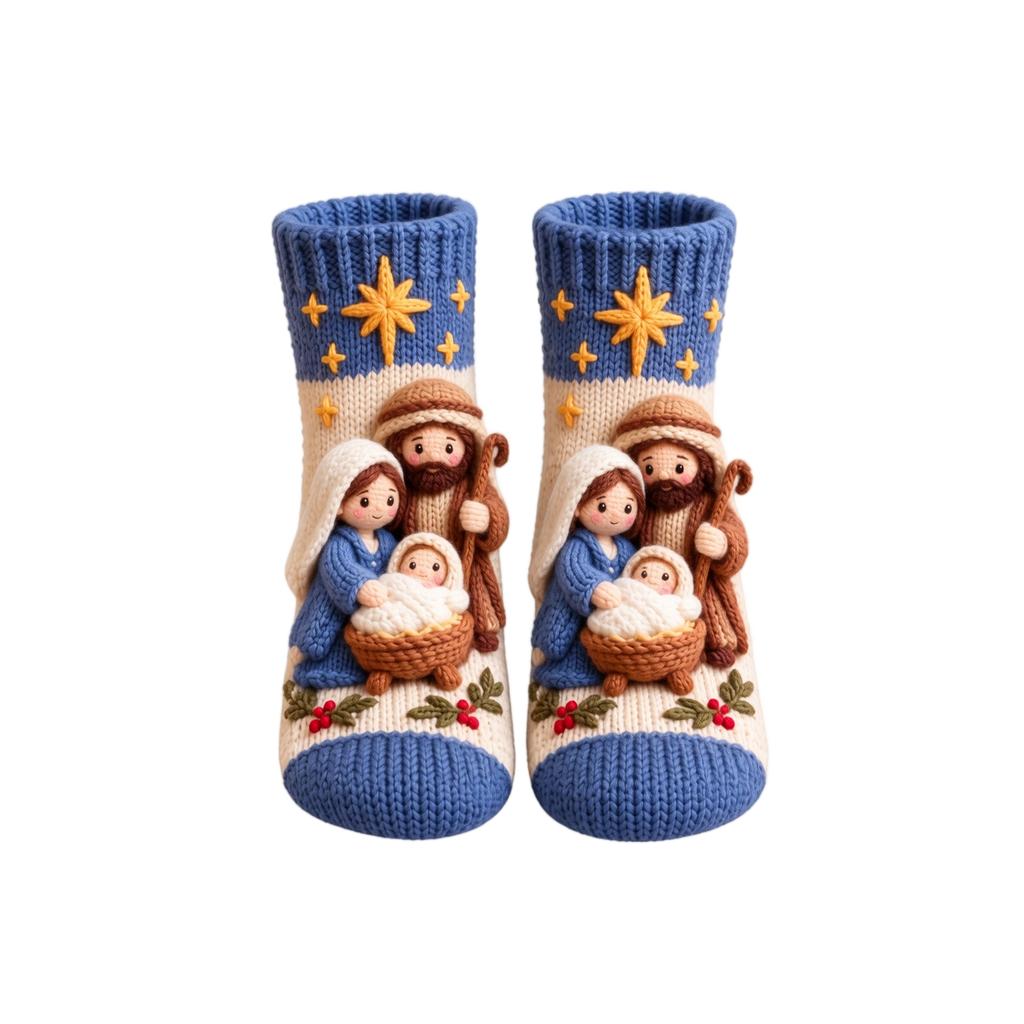 3D Plush Crochet Cute Socks, Soft Novelty Design for Everyday Wear and Gift Giving
