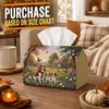 1pc English Countryside Spaniel Cottage Tissue Box - Rustic Farmhouse Napkin Holder Suitable for Rolls/Facial Tissues, Napkin Storage Box with Spaniel