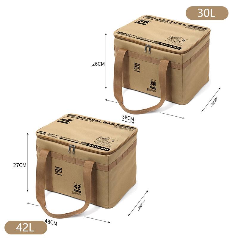 

Сумка для хранения на открытом воздухе большой вместимости, складной ящик для хранения, ящик для пикника и кемпинга, портативный, водонепроницаемый 30L хаки