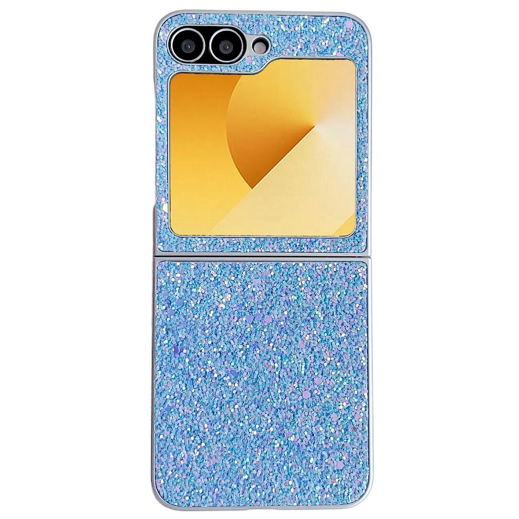 For Samsung Galaxy Z Flip7 FE 5G/Z Flip6 5G Case Rubberized Silver Edge Phantom Glitter Hard PC Phone Cover