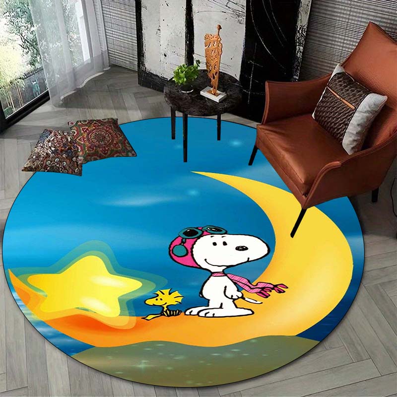 Lucky Red Rose Printed Round Carpet Anti Slip and Easy To Clean Ideal Carpet for Home or Vacation Homes Durable and Affordable