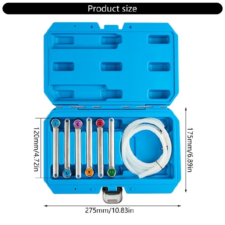 Strong Brake Bleeding Tool Set 7 12mm With Sandblasted Metal Wrenches And Organized Storage Case