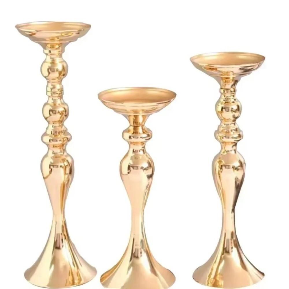 32/38/50cm Candlelight Plated Finish Flower Vase Base Elegant Candle Holder  Home Wedding Decor