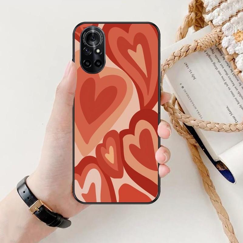 Cool Liquid Heart Phone Case For Honor 70 50 20 7S X9 X8 X7 Magic 4 3 Pro Soft Black Phone Cover