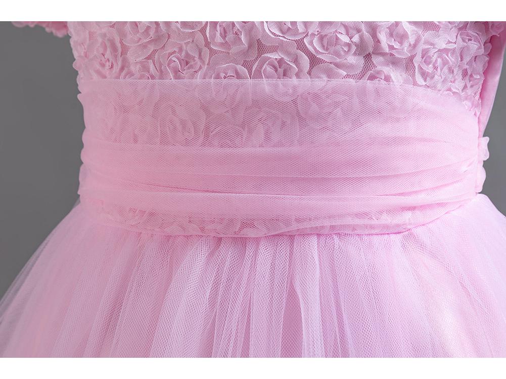 Flickors prinsessklänning med släp för högtider, fester och föreställningar