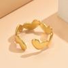 Adjustable Stainless Steel Heart Ring for Women - Sweet Temperament